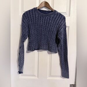 Aerie Cable Knit Cropped Sweater